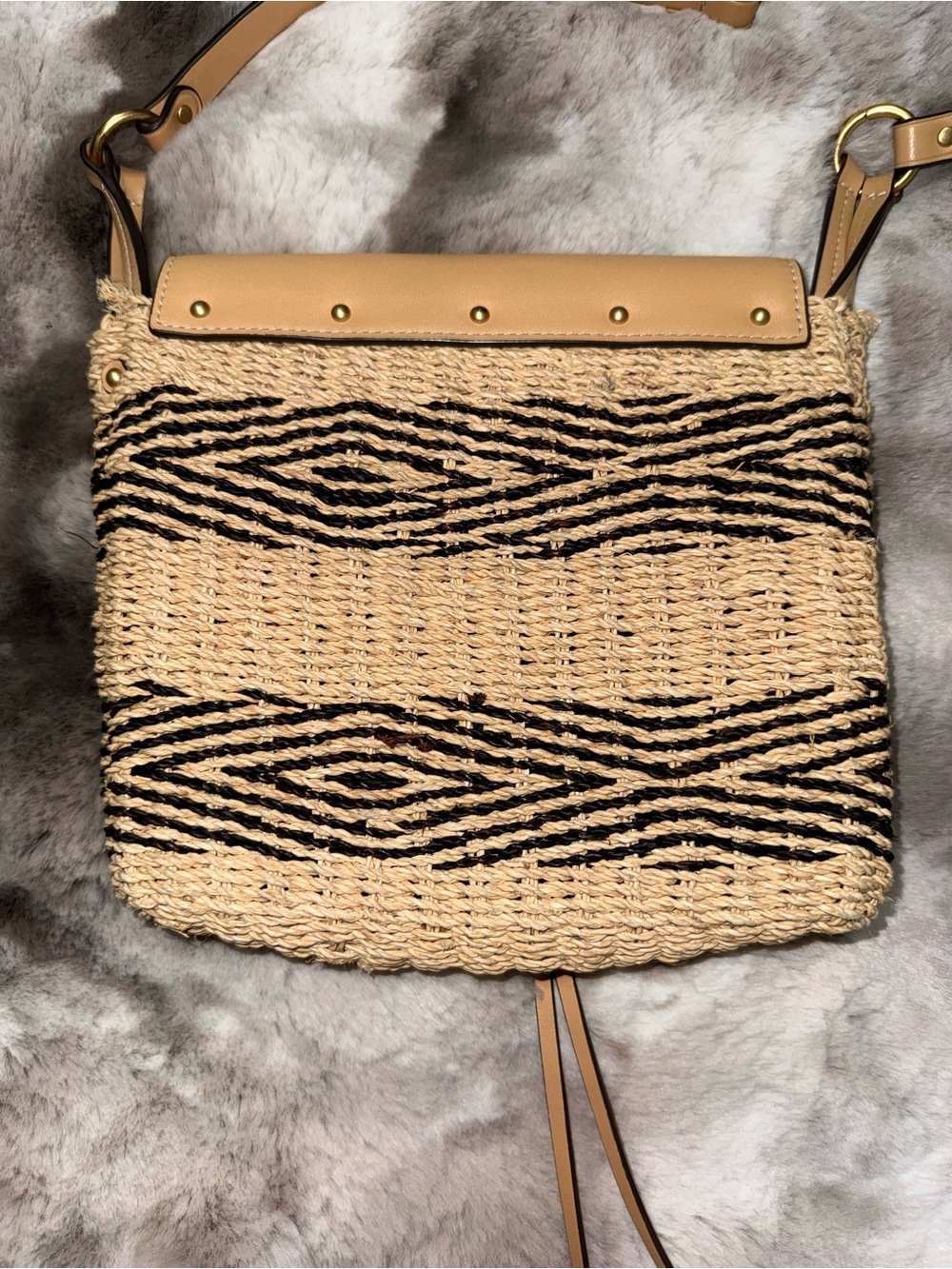 Tory Burch Miller Stripe Straw Crossbody - Picture 8 of 12